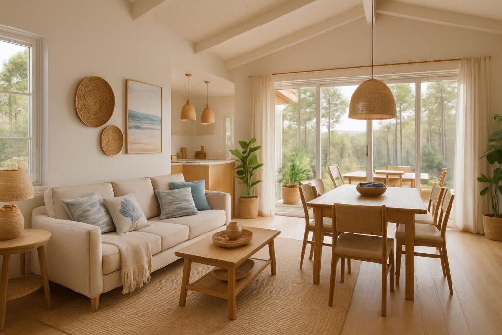 spécialistes de l'aménagement et de la décoration de résidences secondaires dans les landes, nous créons des espaces confortables et élégants pour votre maison de vacances.